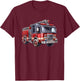 Fire Truck design for Trucker trailer Ladder T-Shirt - T-Shirt | Maroon
