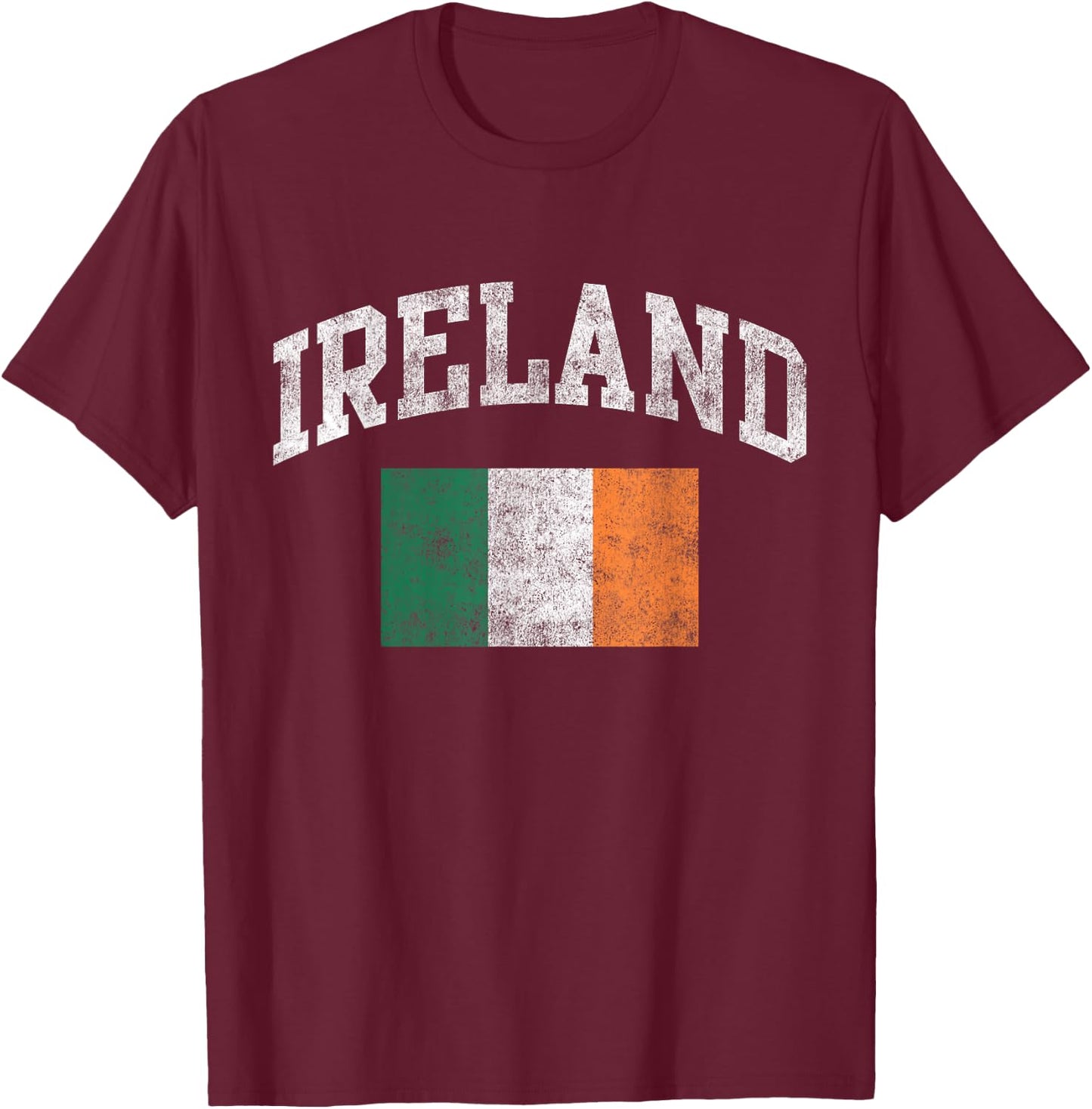 Vintage Ireland Irish Flag Green St. Patrick's Day T-Shirt - T-Shirt | Maroon