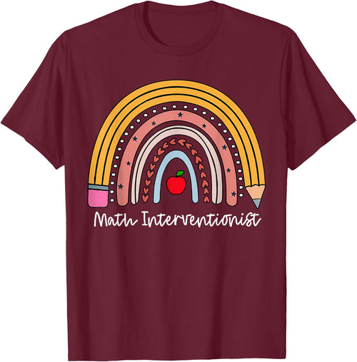 Rainbow Math Interventionist Math Squad Mathematics Teacher Men Women