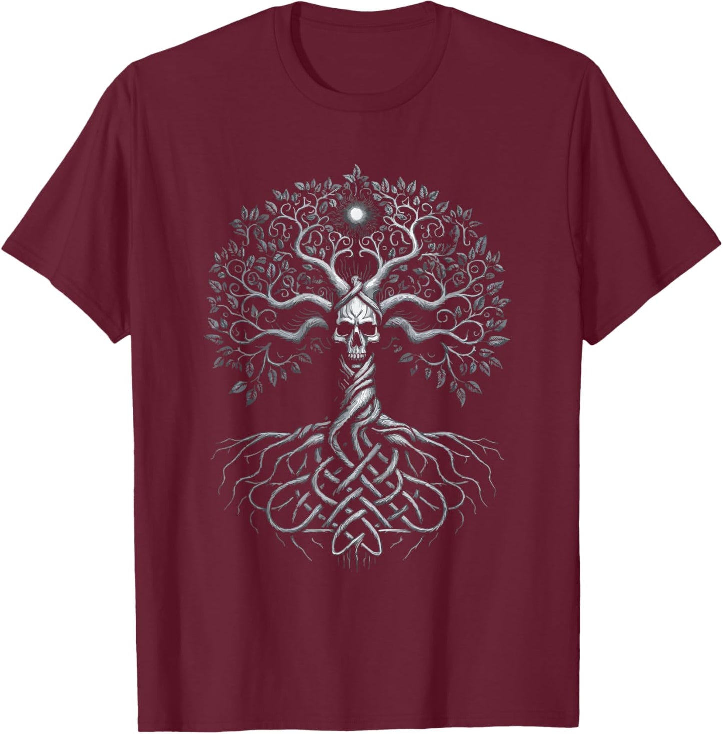Yggdrasil Tree Valhalla Norse Mythology Viking T-Shirt - T-Shirt | Maroon