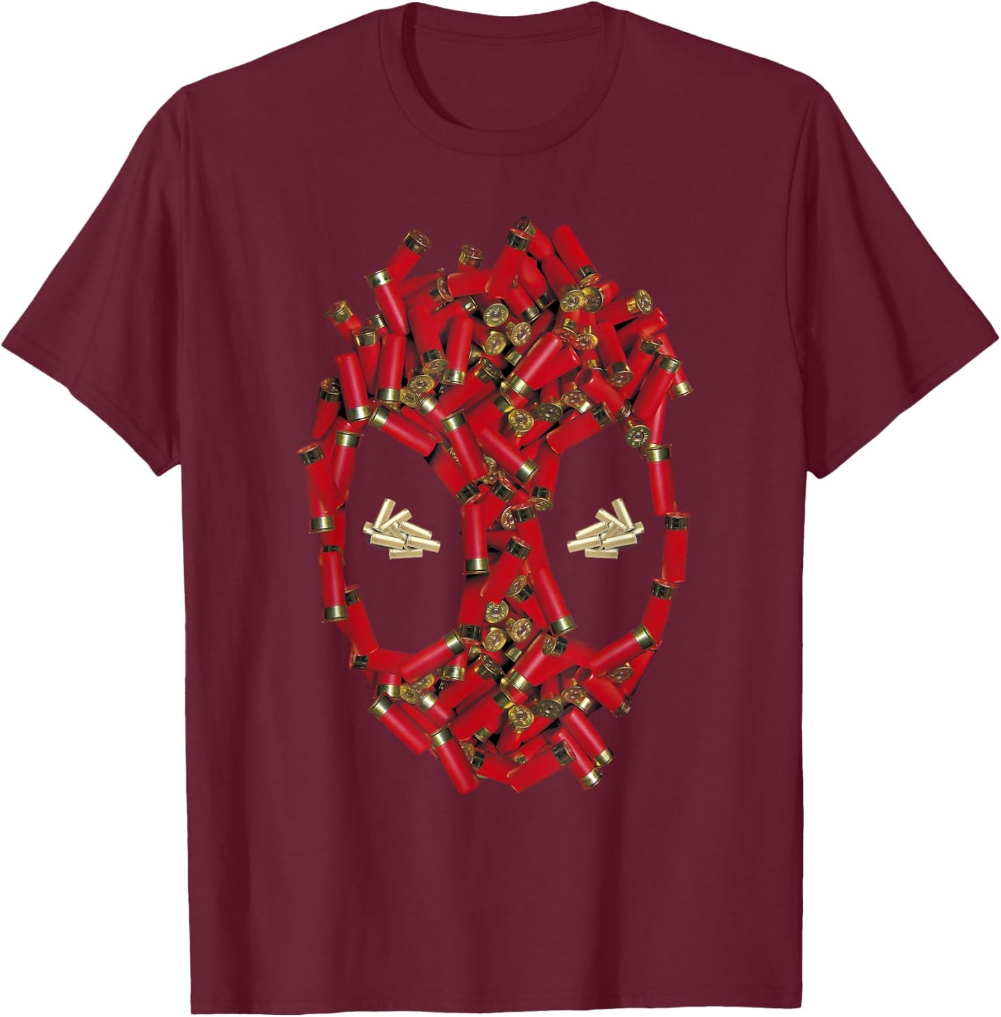 Marvel Comics Deadpool Shotgun Shell Big Face T-Shirt - T-Shirt | Maroon