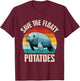 Manatee, Save The Floaty Potatoes, Sea Cow Funny Manatees T-Shirt - T-Shirt | Maroon