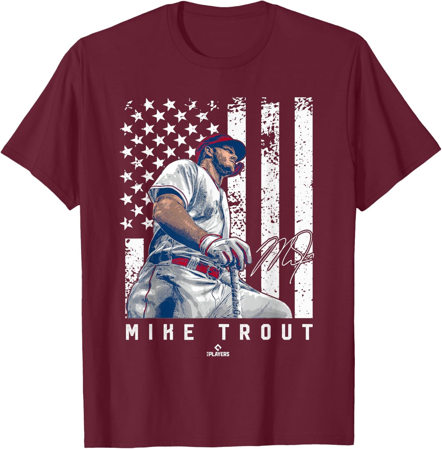 Show Your Pride Mike Trout Los Angeles MLBPA T-Shirt - T-Shirt | Maroon