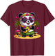 Funny Panda Hawaiian Costume Kids Summer Vacation Panda T-Shirt - T-Shirt | Maroon