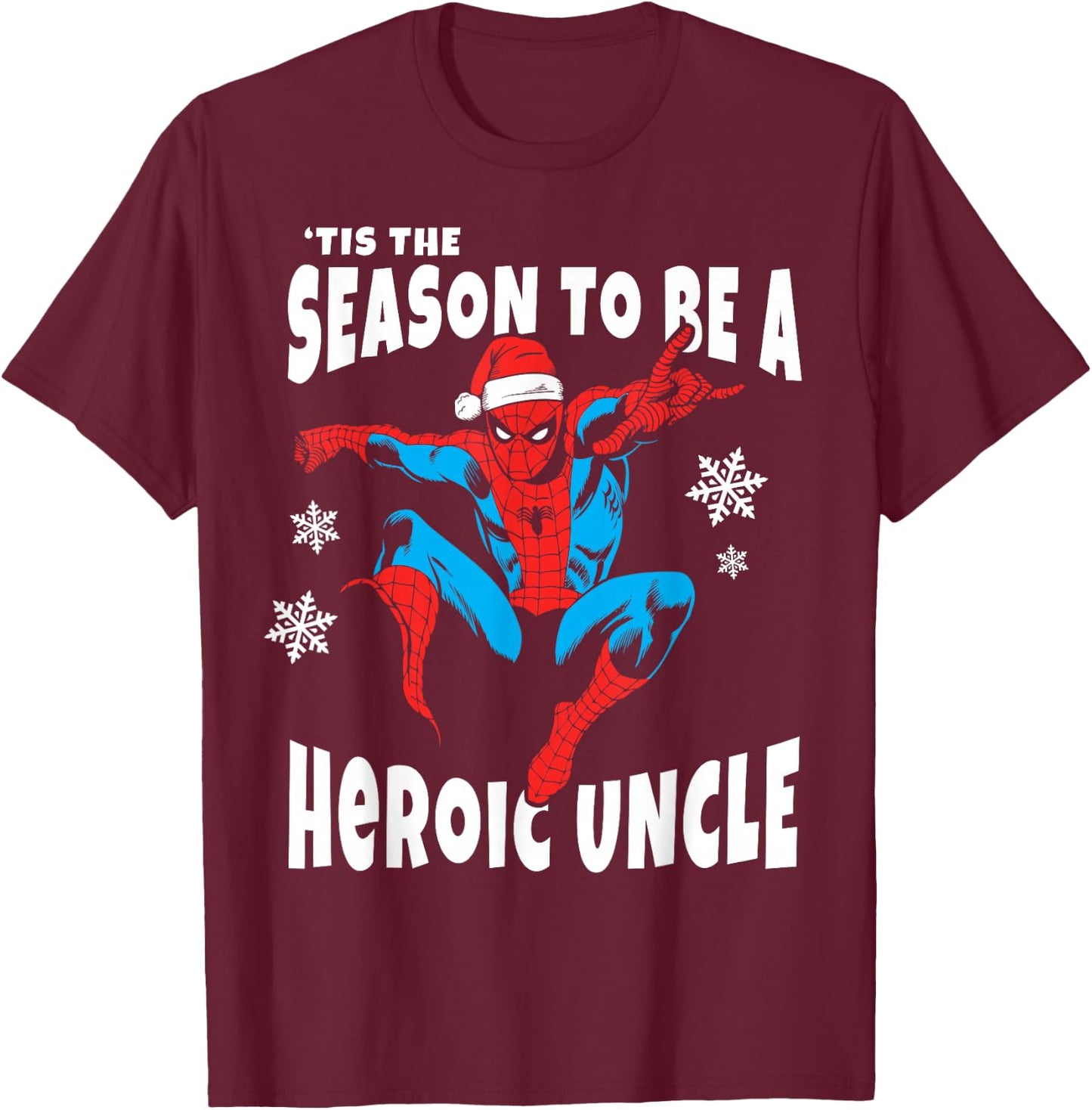 Marvel Spider-Man Season To Be A Heroic Uncle T-Shirt - T-Shirt | Maroon