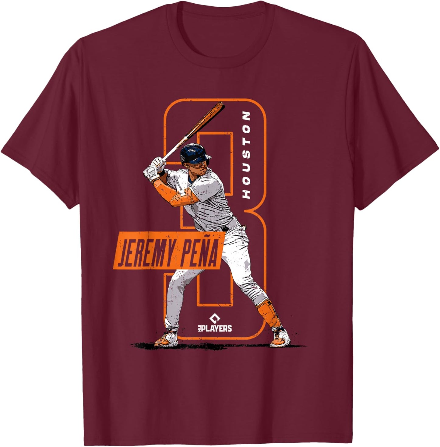 Jeremy Peña | Houston Baseball MLB Players | MLBJPEN4019-S T-Shirt - T-Shirt | Maroon