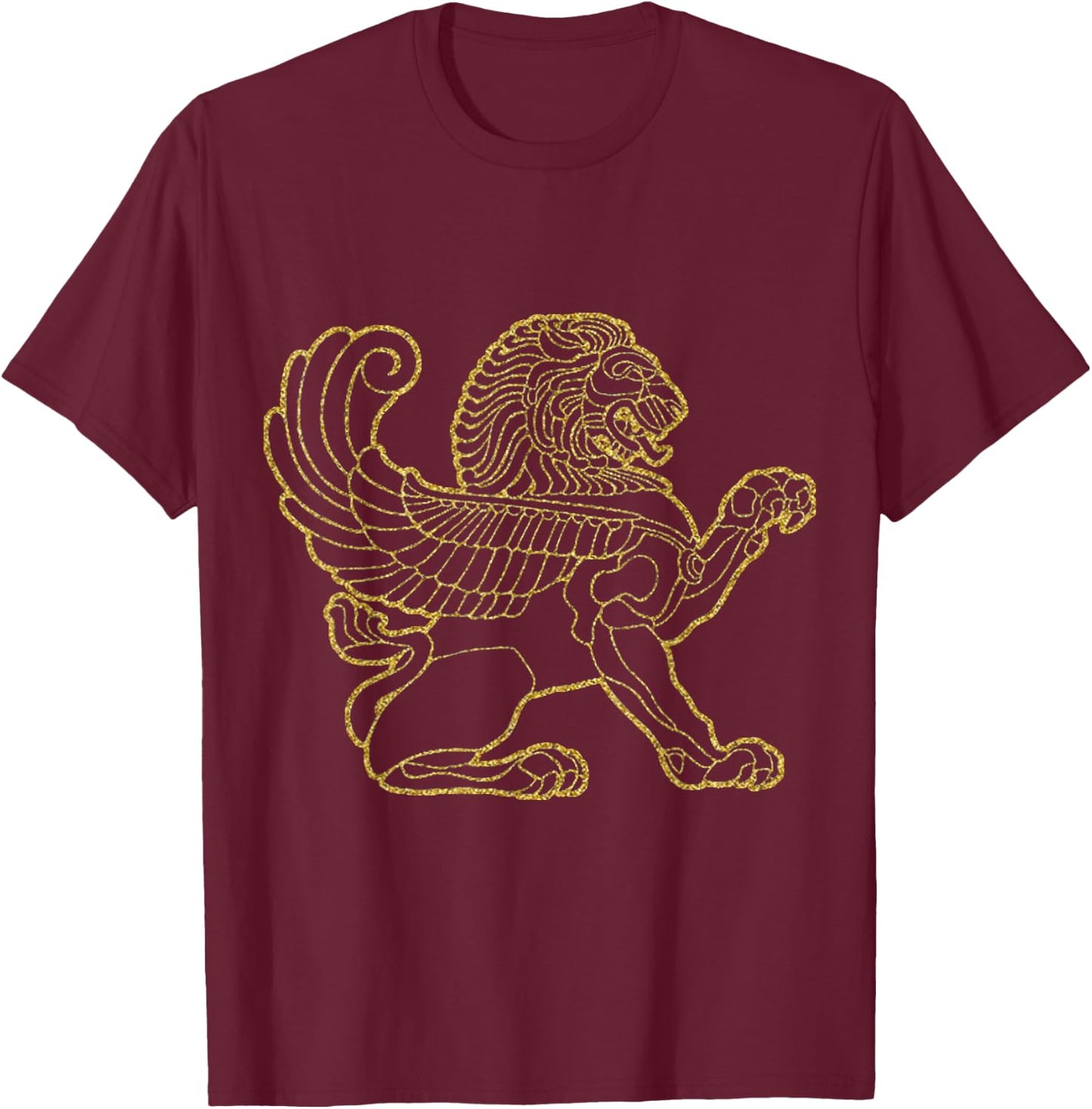 Persepolis, Takht-e-Jamshid, Flying Lion, Persian History T-Shirt - T-Shirt | Maroon