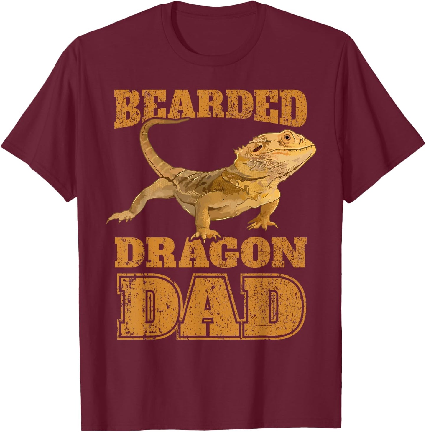 Bearded Dragon Dad Papa Bearded Dragon Father T-Shirt - T-Shirt | Maroon