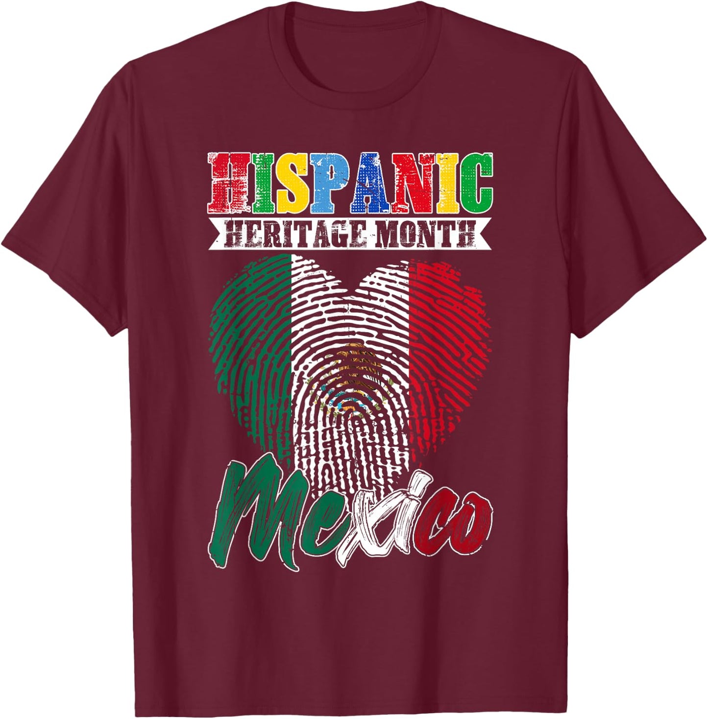Hispanic Heritage Month Mexican Women Mexico Independence T-Shirt - T-Shirt | Maroon