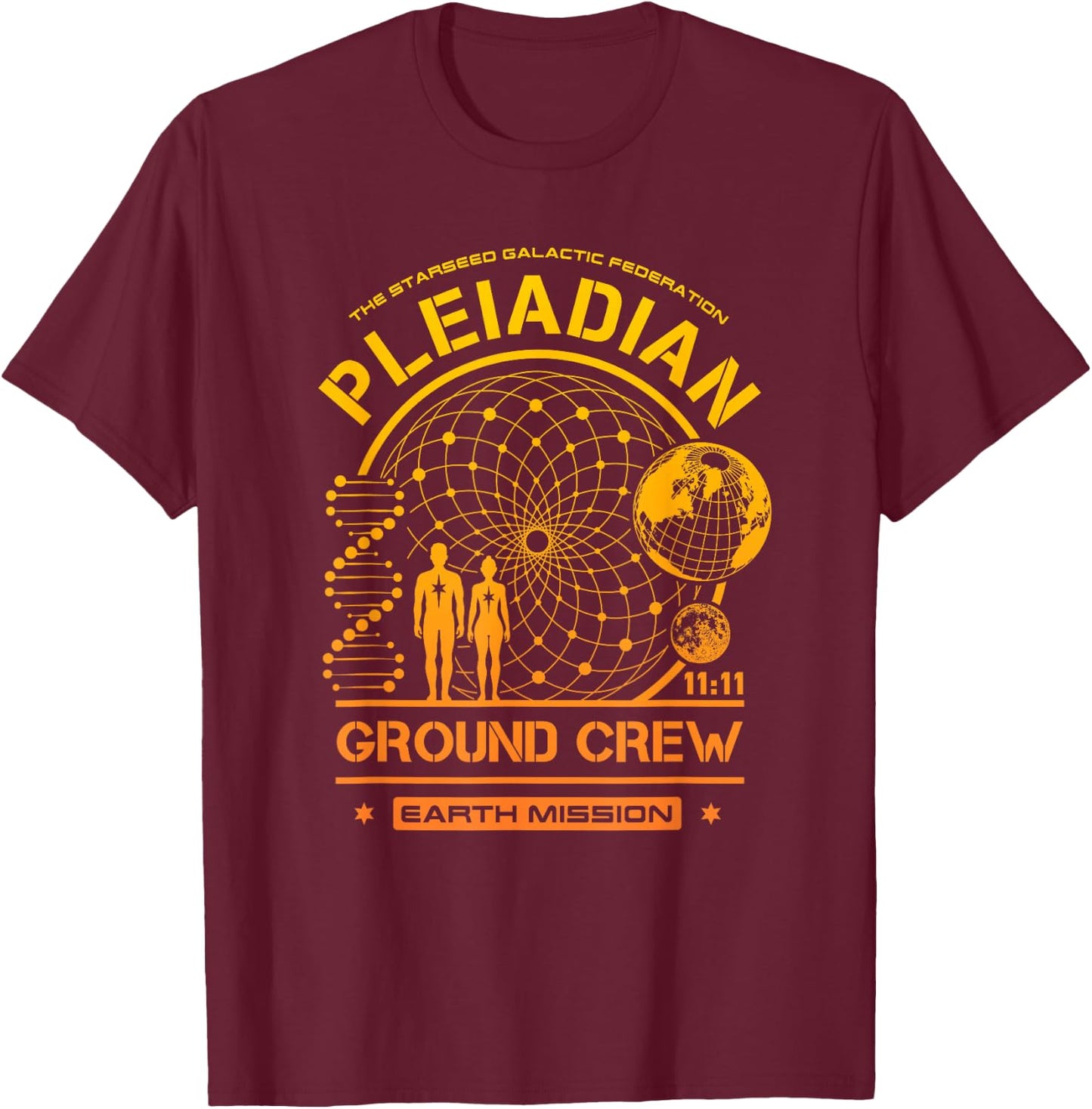 Pleiadian Starseed Earth Mission Ground Crew T-Shirt - T-Shirt | Maroon