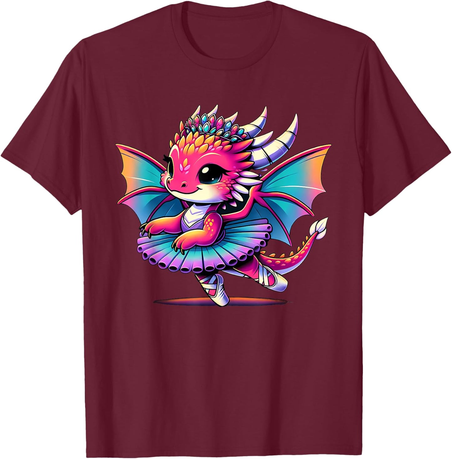 Ballerina Dragon Dancing T-Shirt - T-Shirt | Maroon