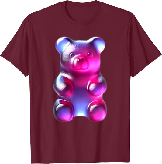 Indigo Purple Gummy Bear T-Shirt - T-Shirt | Maroon