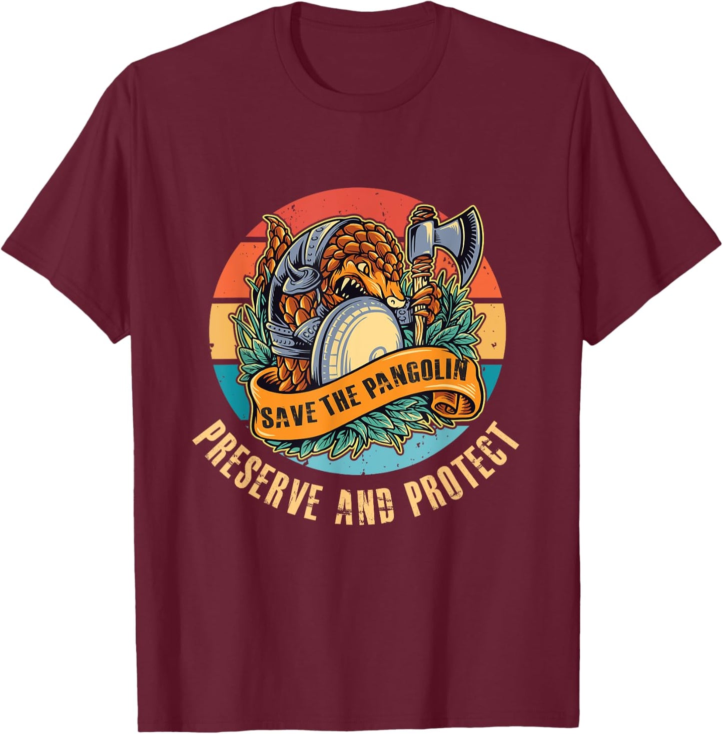 Pangolin warrior Wildlife Conservation Save The Pangolin T-Shirt - T-Shirt | Maroon