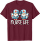Coffee Nurse Life Needs Coffee Gnome Graphic For Nurses T-Shirt - T-Shirt | Maroon