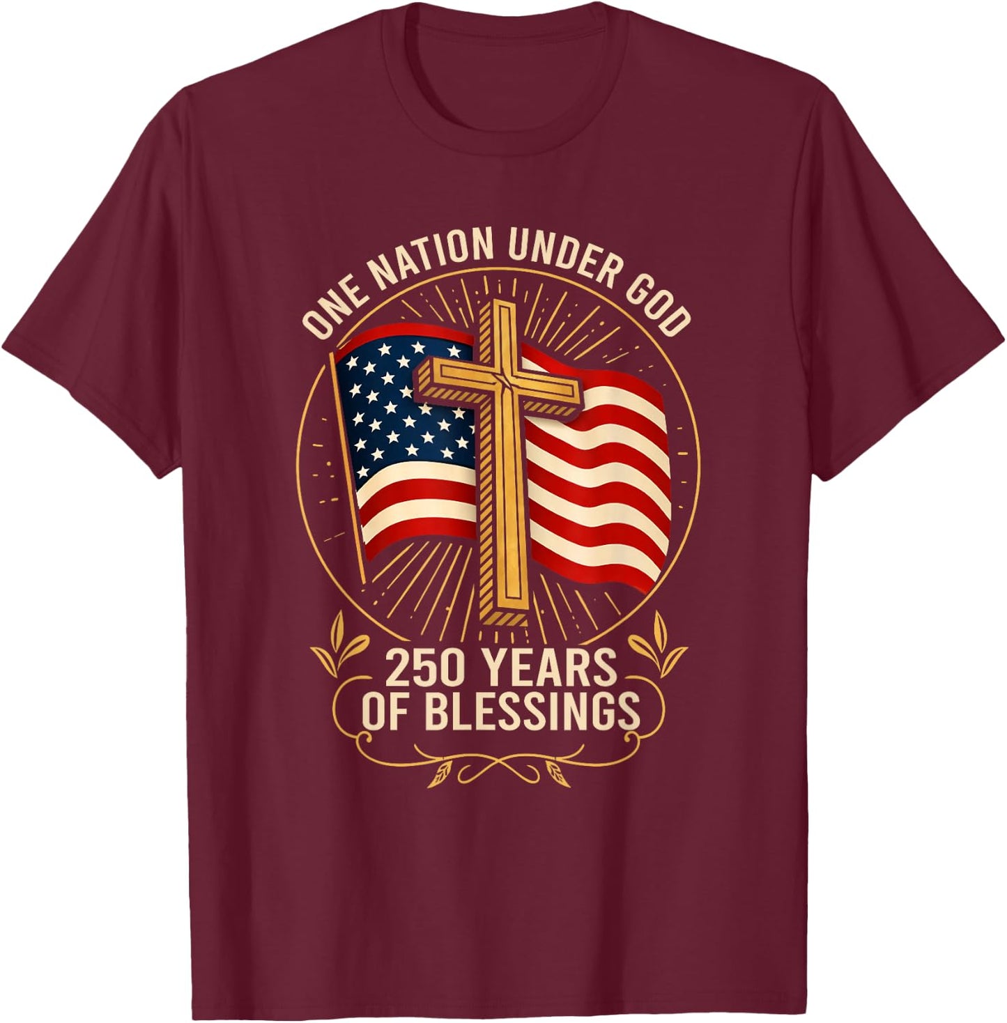 Anniversary USA Patriotic T-Shirt - T-Shirt | Maroon