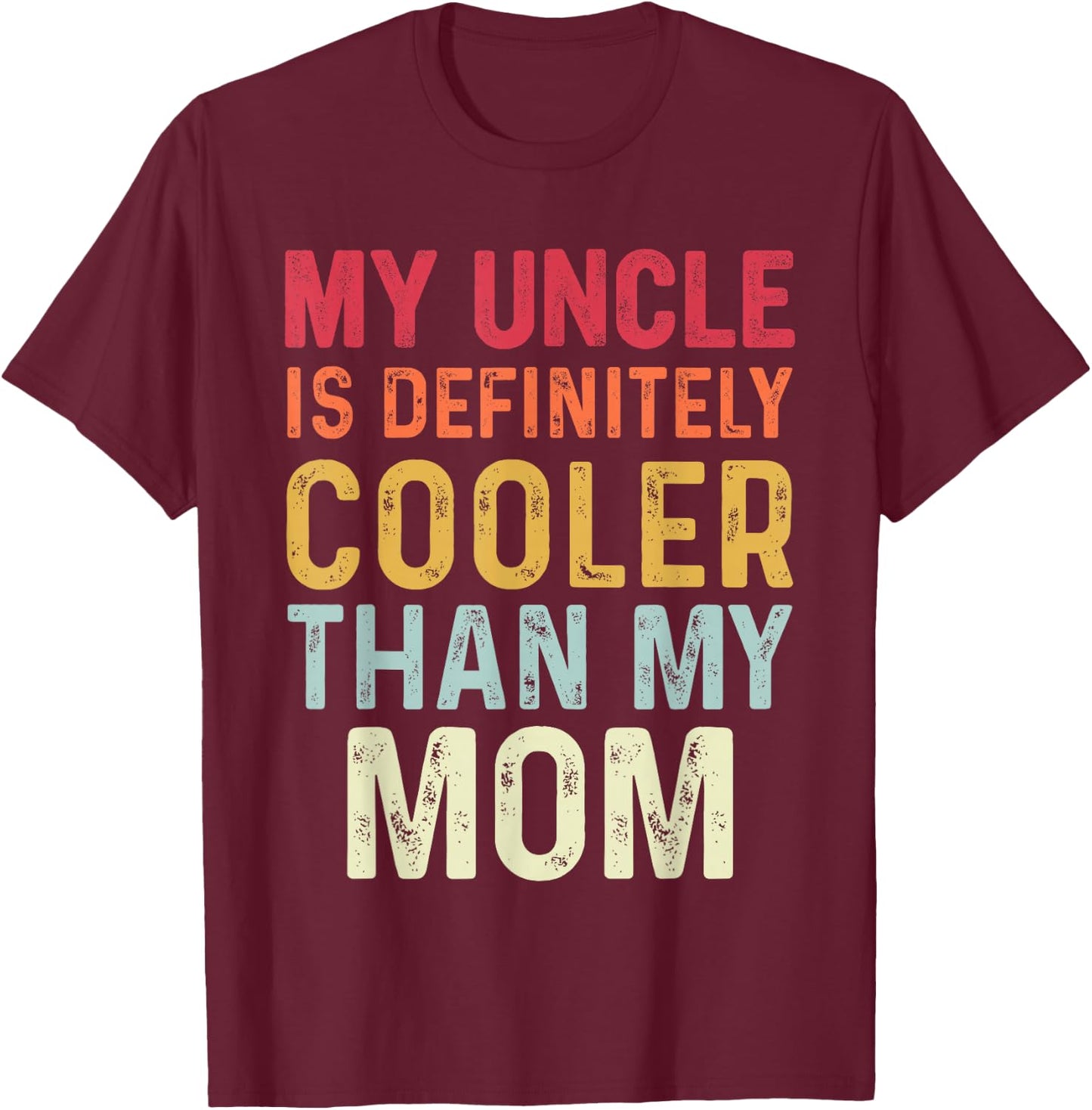 I Love My Uncle Vintage Kids Uncle Niece Nephew Funny Black S T-Shirt - T-Shirt | Maroon