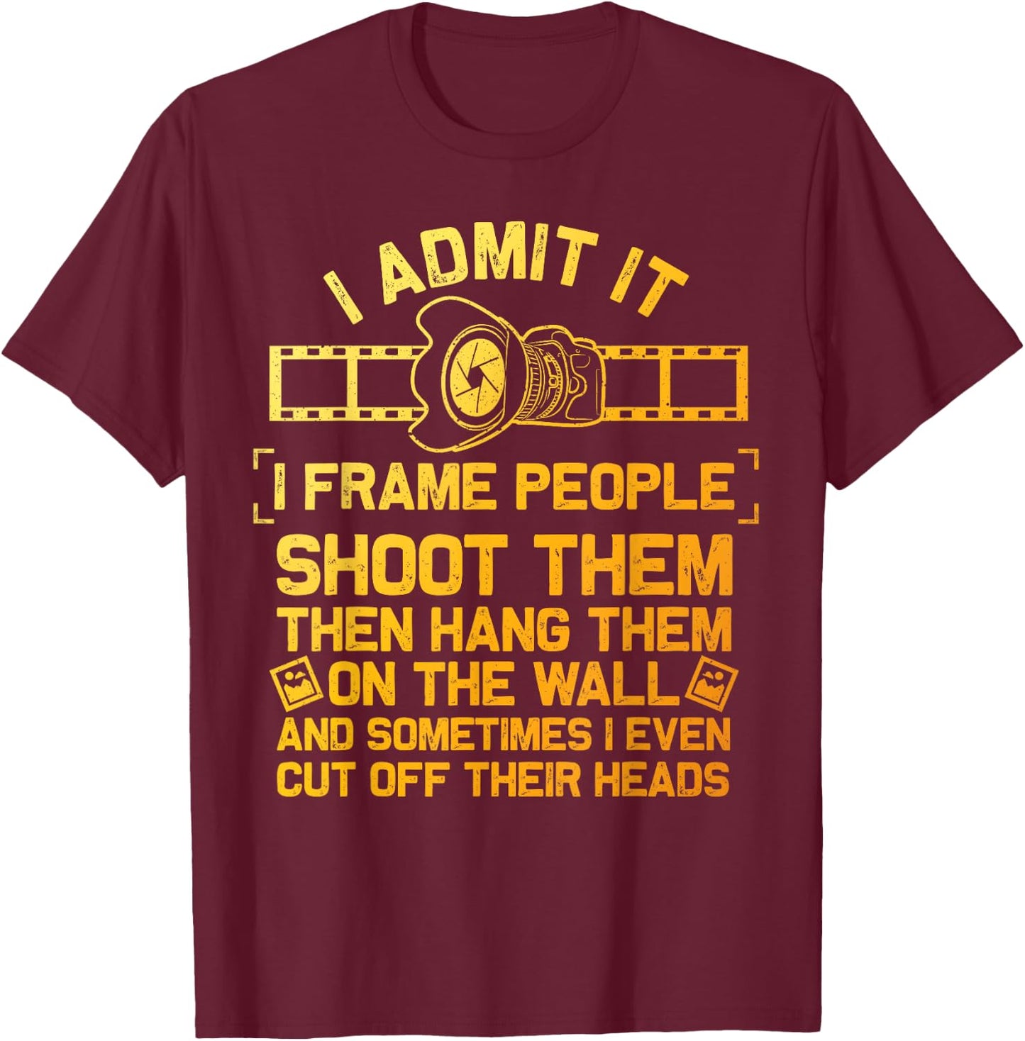 Cool Photographer Design Women Camera Photography T-Shirt - T-Shirt | Maroon