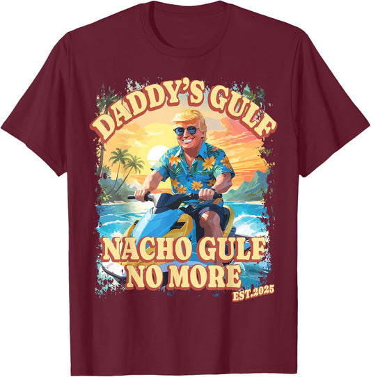 Nacho Gulf No More Funny Gulf 2025 Retro USA America Mexico T-Shirt - T-Shirt | Maroon