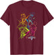 Disney Kingdom Hearts Main Characters Neon Line Art Portrait T-Shirt - T-Shirt | Maroon
