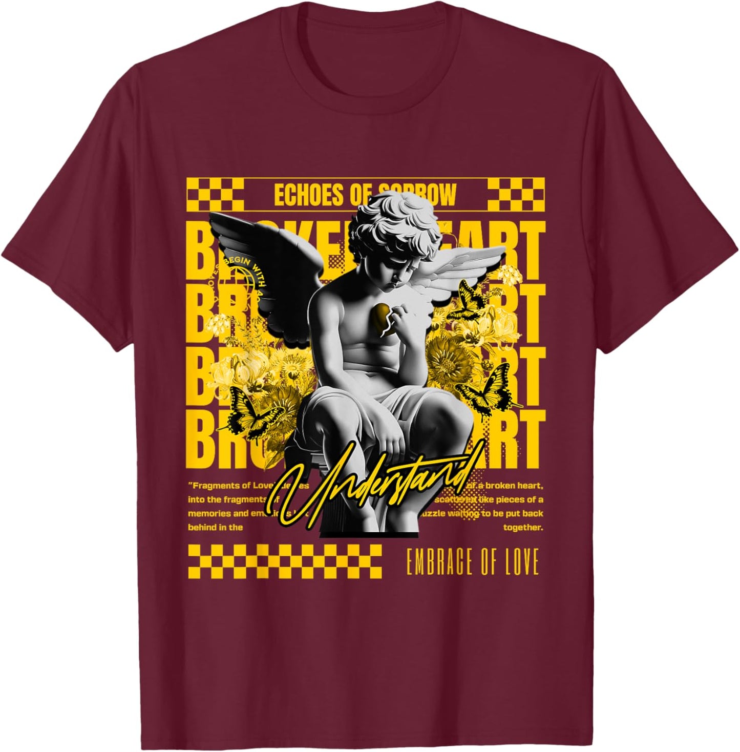 Broken Heart Vivid Sulfur 4s Matching Women T-Shirt - T-Shirt | Maroon