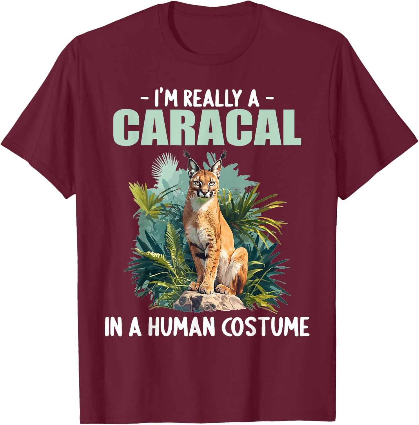 Caracals Caracal , Small, Black T-Shirt - T-Shirt | Maroon