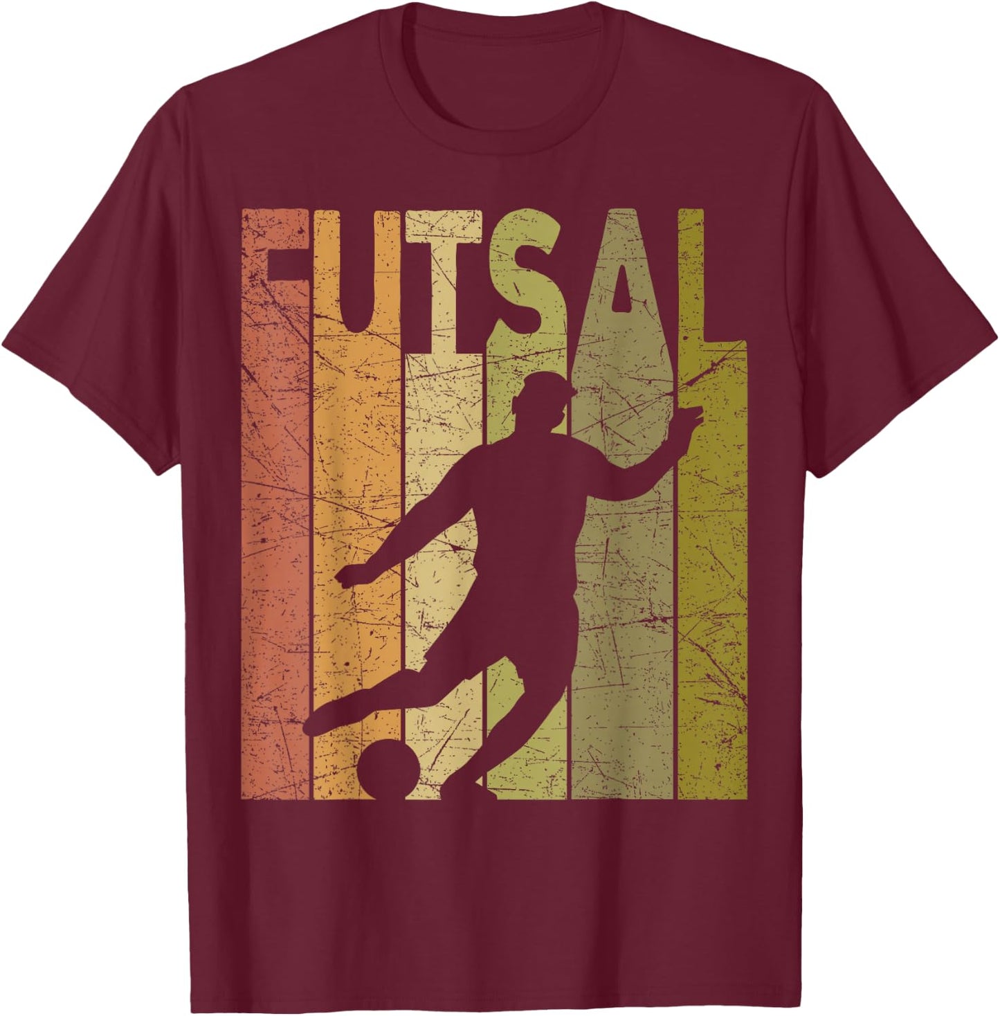 Futsal Vintage Indoor Soccer Futsal Player Retro T-Shirt - T-Shirt | Maroon