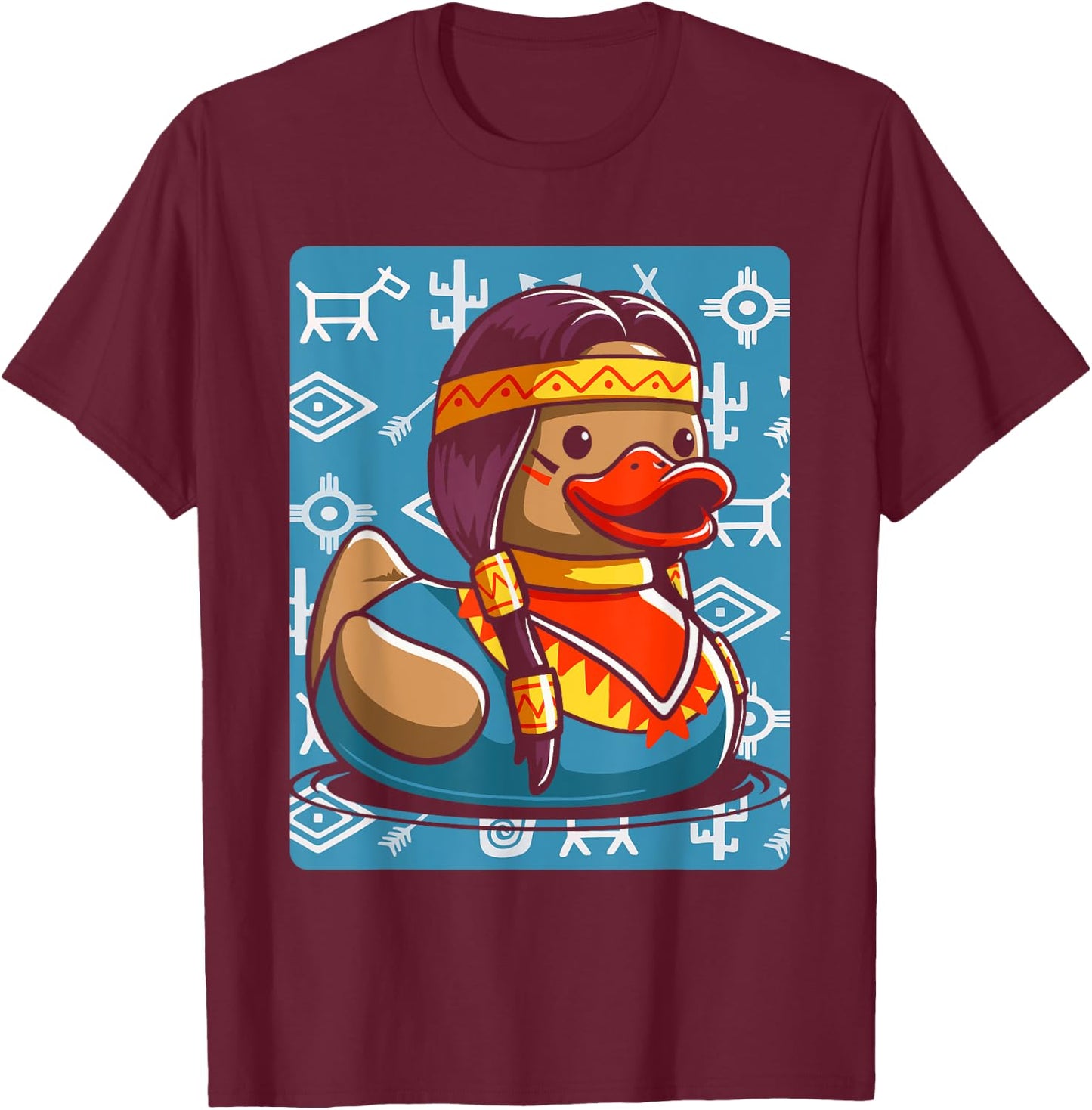 Native American Duck T-Shirt - T-Shirt | Maroon
