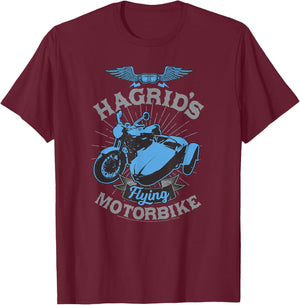 Popfunk Harry Potter Hagrid's Flying Motorbike -Adults Black Small Short Sleeve T-Shirt - T-Shirt | Maroon