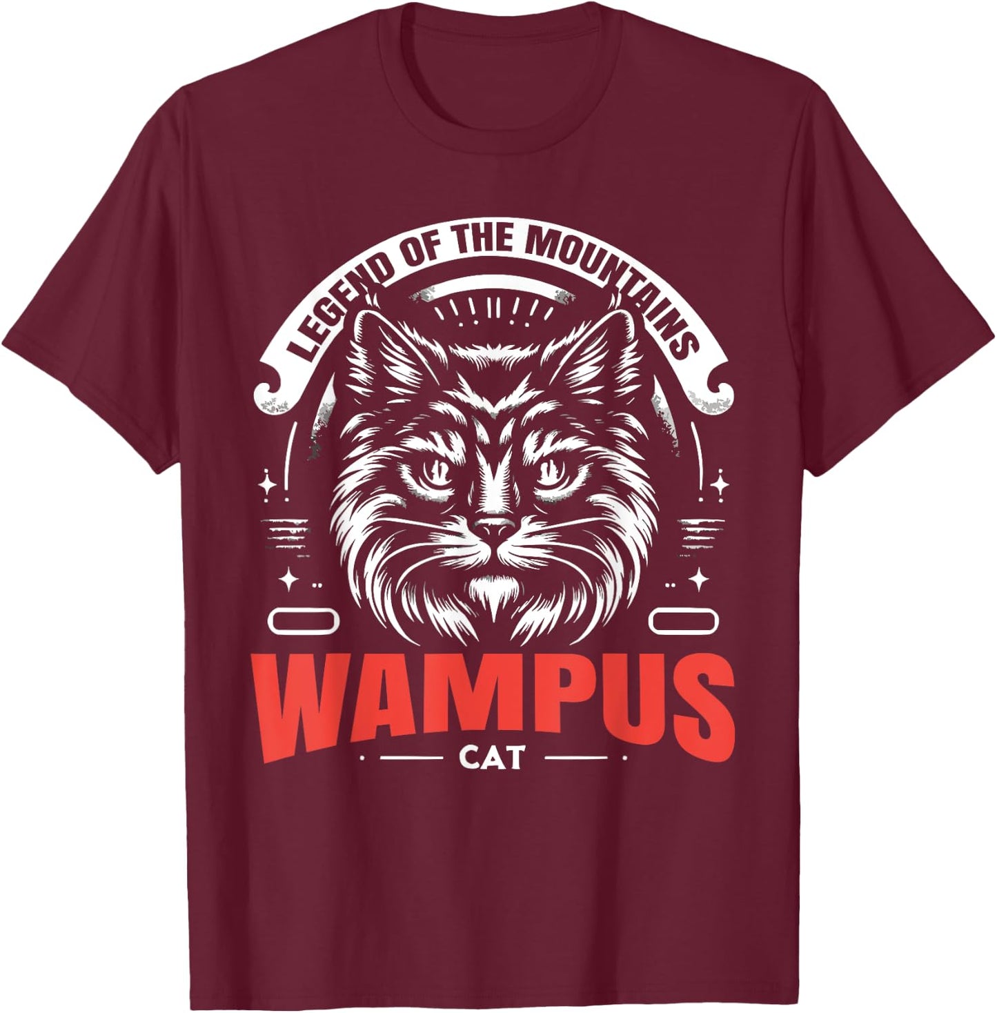 Wampus Cat American Folklore Cryptozoology Cryptid T-Shirt - T-Shirt | Maroon