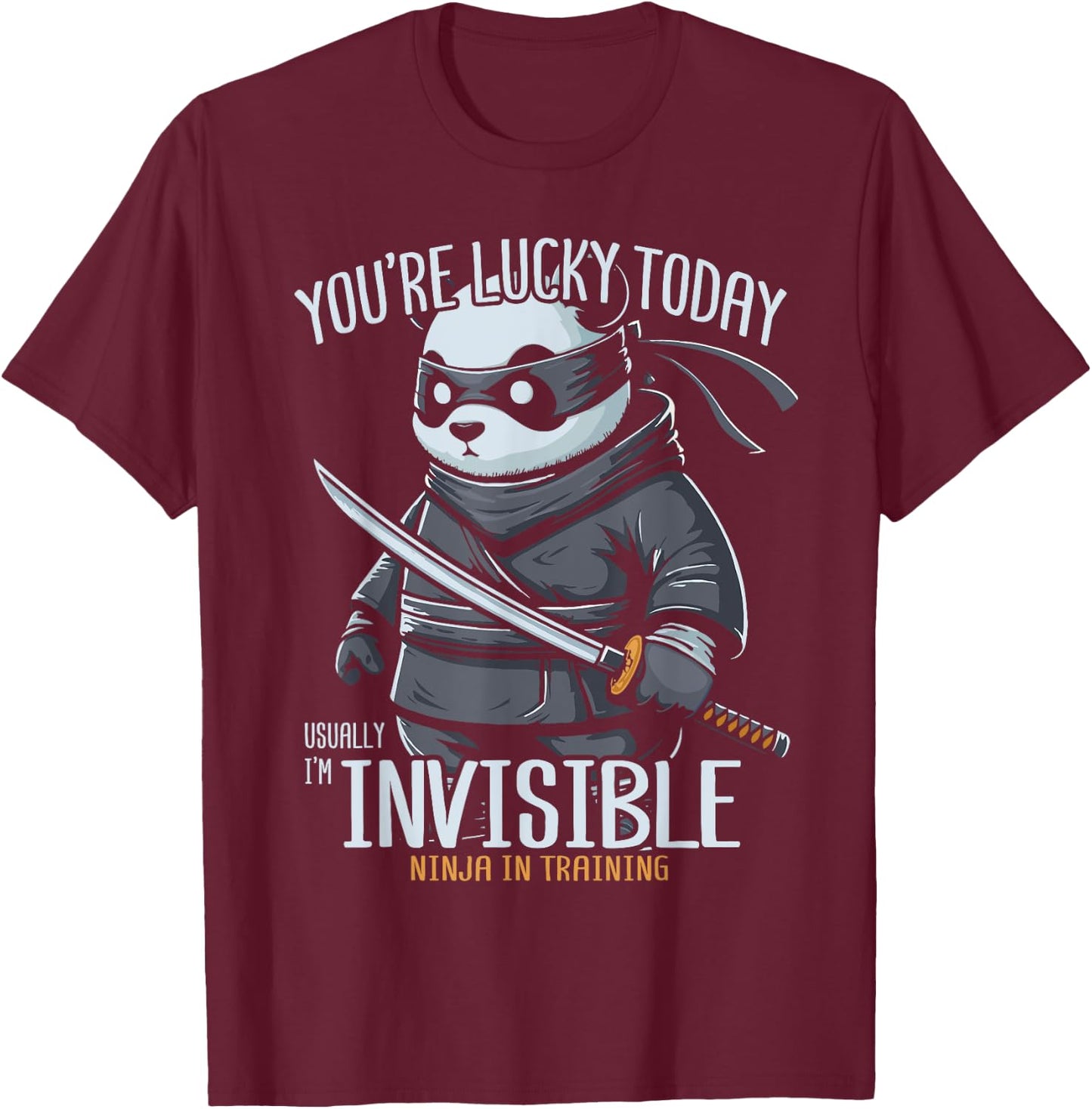 Ninja Panda Japanese Pandabear T-Shirt - T-Shirt | Maroon