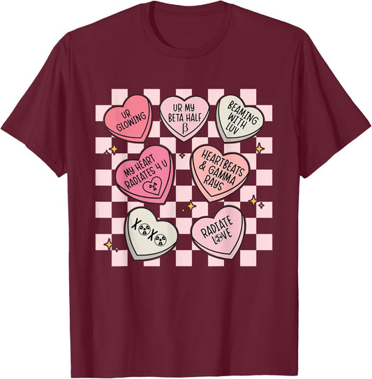 Radiology Valentines X-Ray Radiologist Valentine Radiologic T-Shirt - T-Shirt | Maroon