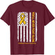 You'll Never fight Alone Flag Childhood Cancer Awareness T-Shirt - T-Shirt | Maroon