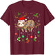 Sloths Xmas Lighting Reindeer Santa Hat Sloth Christmas T-Shirt - T-Shirt | Maroon
