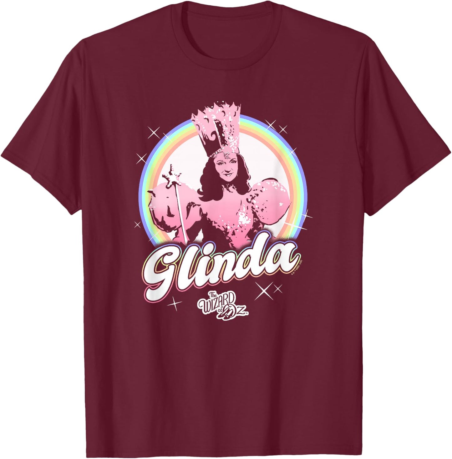 The Wizard of Oz Pride Glinda Rainbow Poster T-Shirt - T-Shirt | Maroon