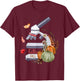 Microscope Flower Pumpkin Microbiology Biology Thanksgiving T-Shirt - T-Shirt | Maroon