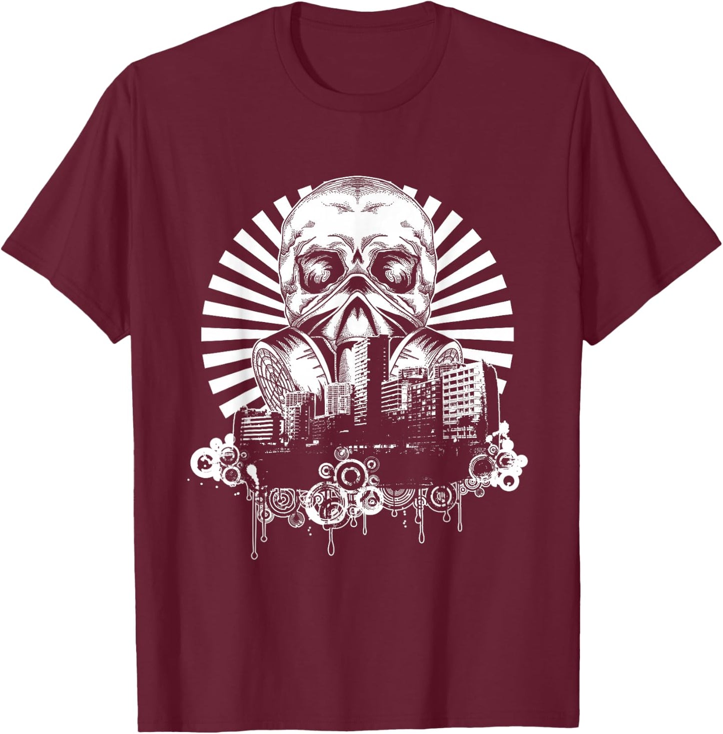 Graffiti Art Urban Skull Gas Mask Graffiti Artist Rap Gift T-Shirt - T-Shirt | Maroon