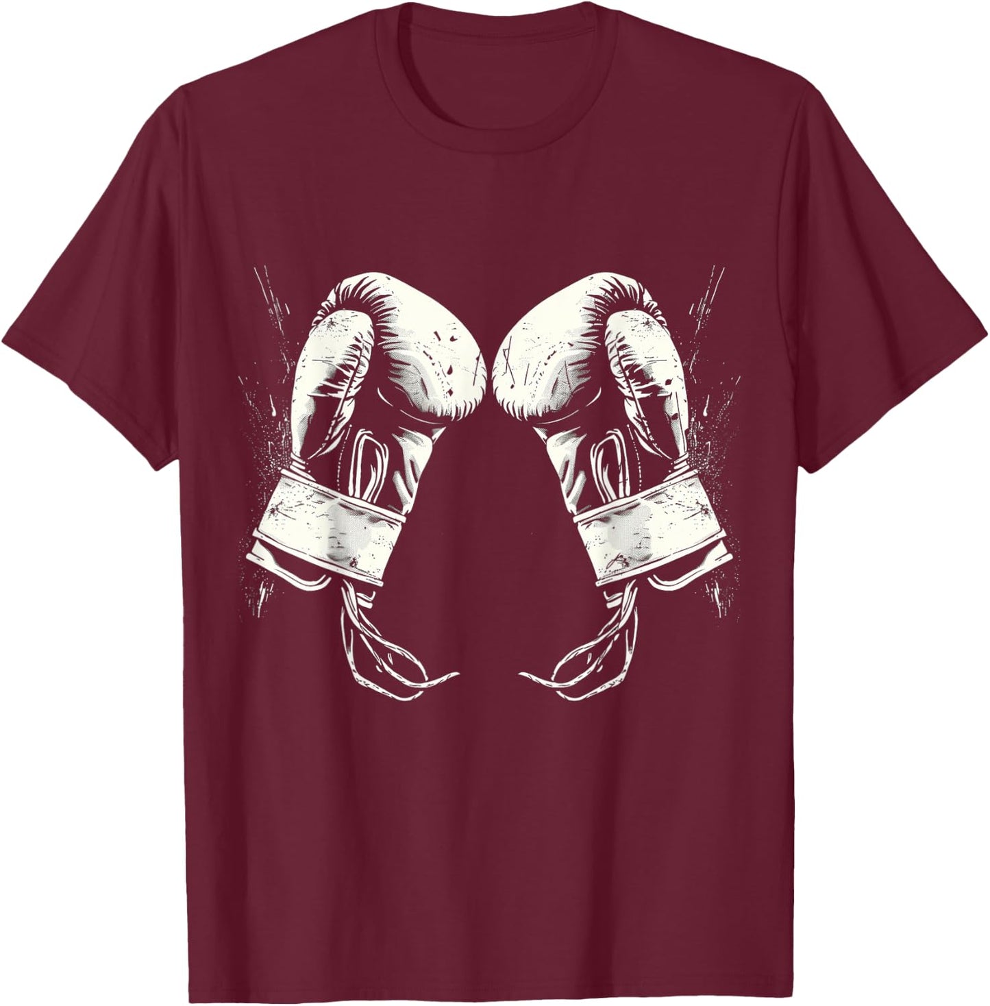 Boxing Gloves Silhouette T-Shirt - T-Shirt | Maroon