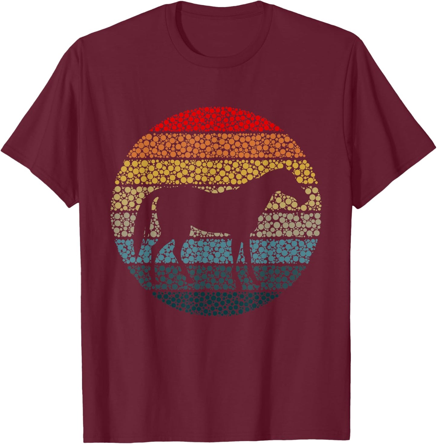 Funny Polka Dot Horse Lover Farm Barn Wild Animal Women T-Shirt - T-Shirt | Maroon