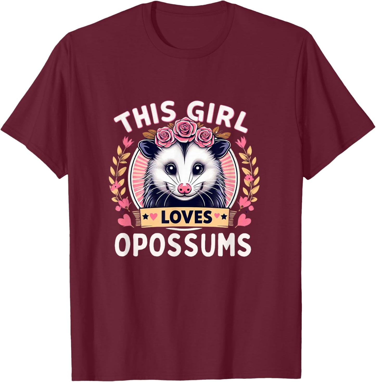 Opossum Shirt Girls Opossum Lover Opossums T-Shirt - T-Shirt | Maroon