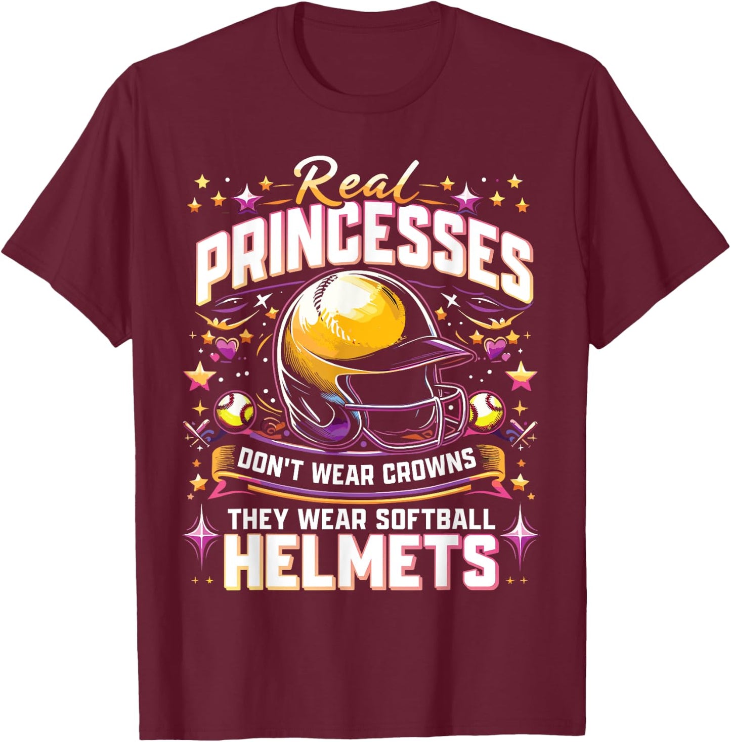 Softball Player Quote Kids Softball Girl Catcher T-Shirt - T-Shirt | Maroon