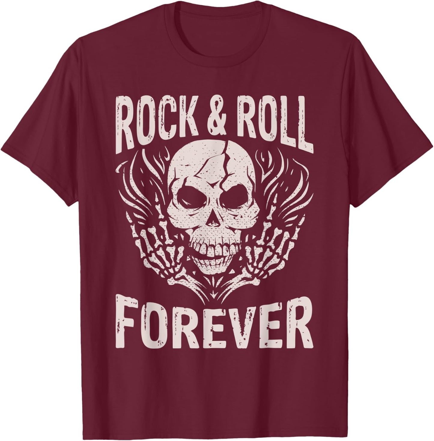 Rock and Roll Forever Rocker T-Shirt - T-Shirt | Maroon