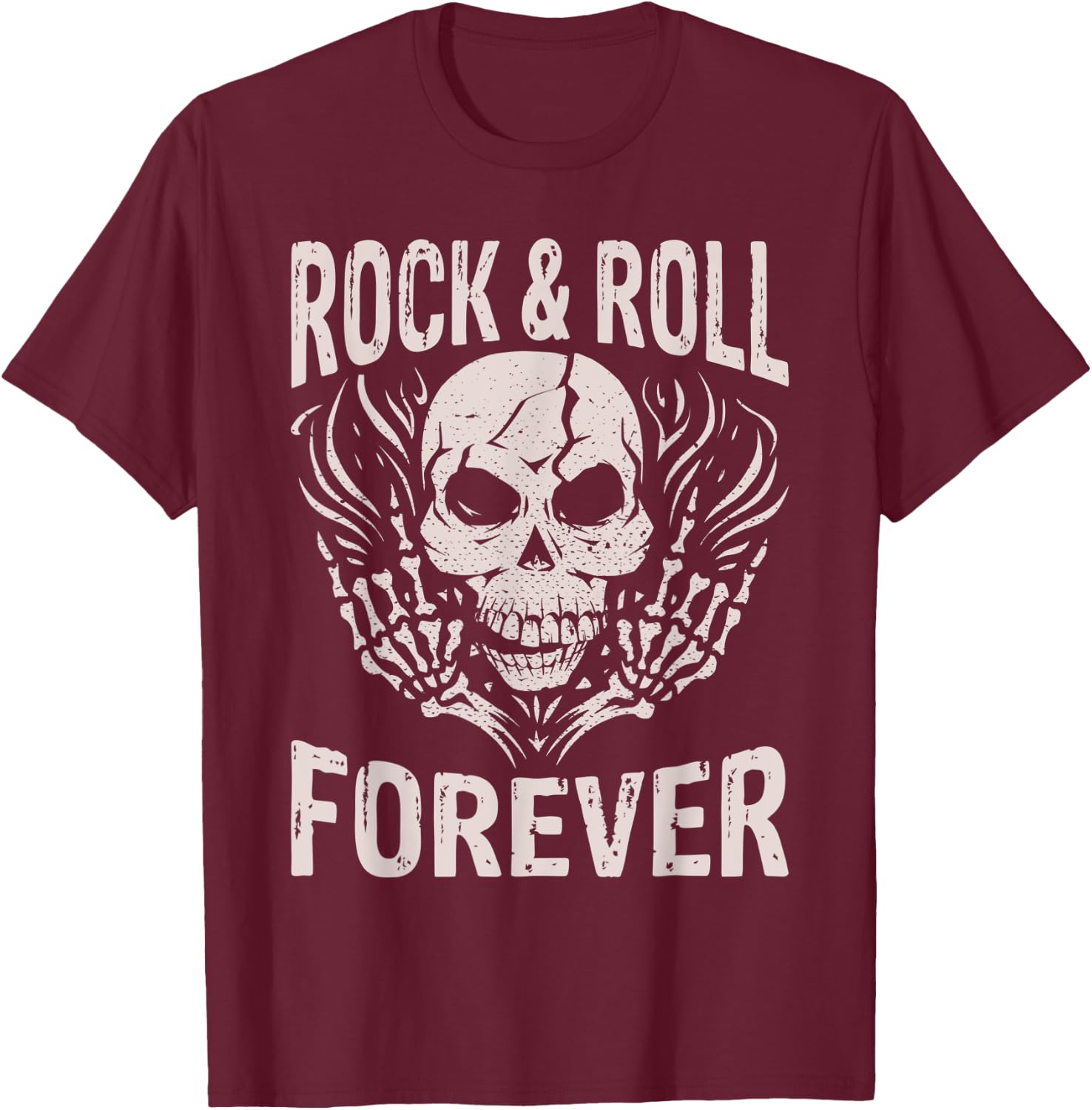 Rock and Roll Forever Rocker T-Shirt - T-Shirt | Maroon
