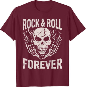 Rock and Roll Forever Rocker T-Shirt - T-Shirt | Maroon