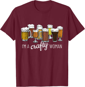 I'm a Crafty Woman Craft Beer Homebrewing Local Brew Pub T-Shirt - T-Shirt | Maroon