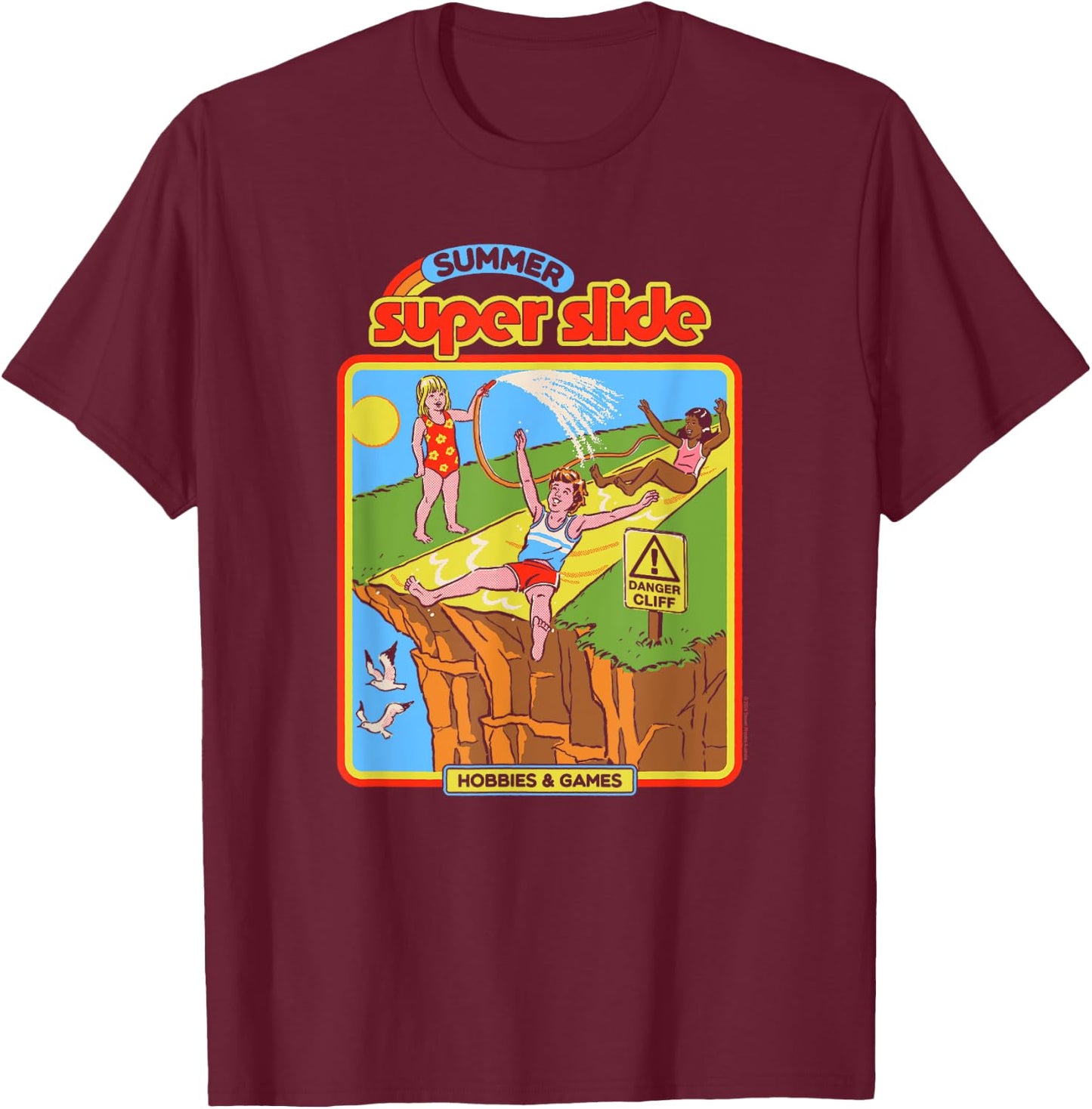 Steven Rhodes Summer Super Slide Hobbies & Games Dark Humor T-Shirt - T-Shirt | Maroon