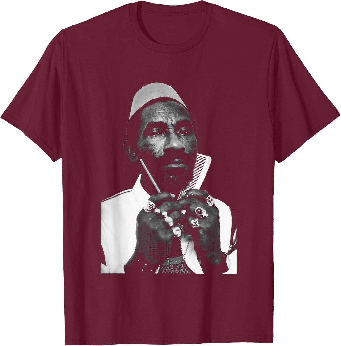 Lee Scratch Perry Live At Hacienda By Stephen Wright T-Shirt - T-Shirt | Maroon