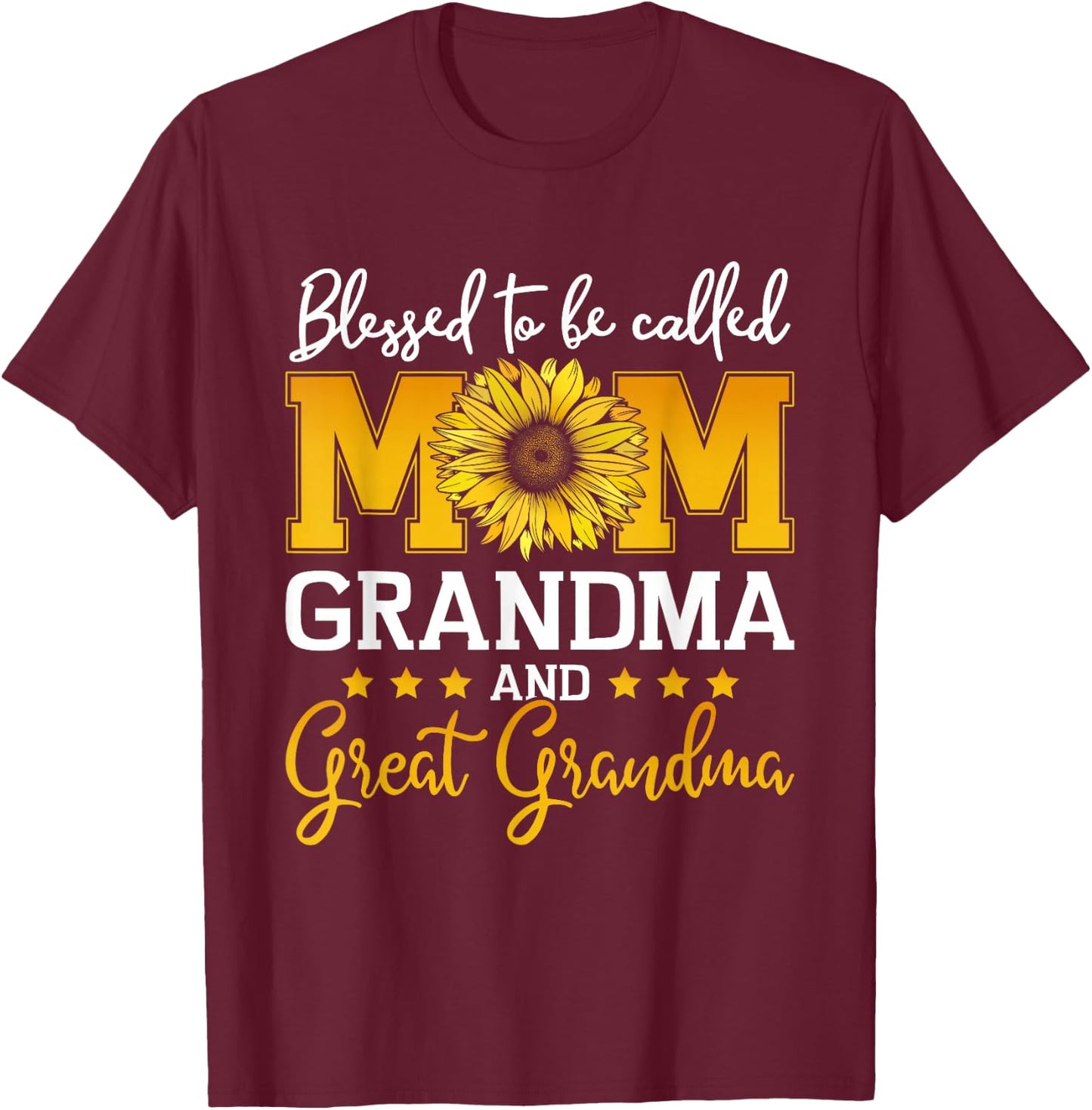 Blessed mom great grandma for mothers day christmas birthday T-Shirt - T-Shirt | Maroon