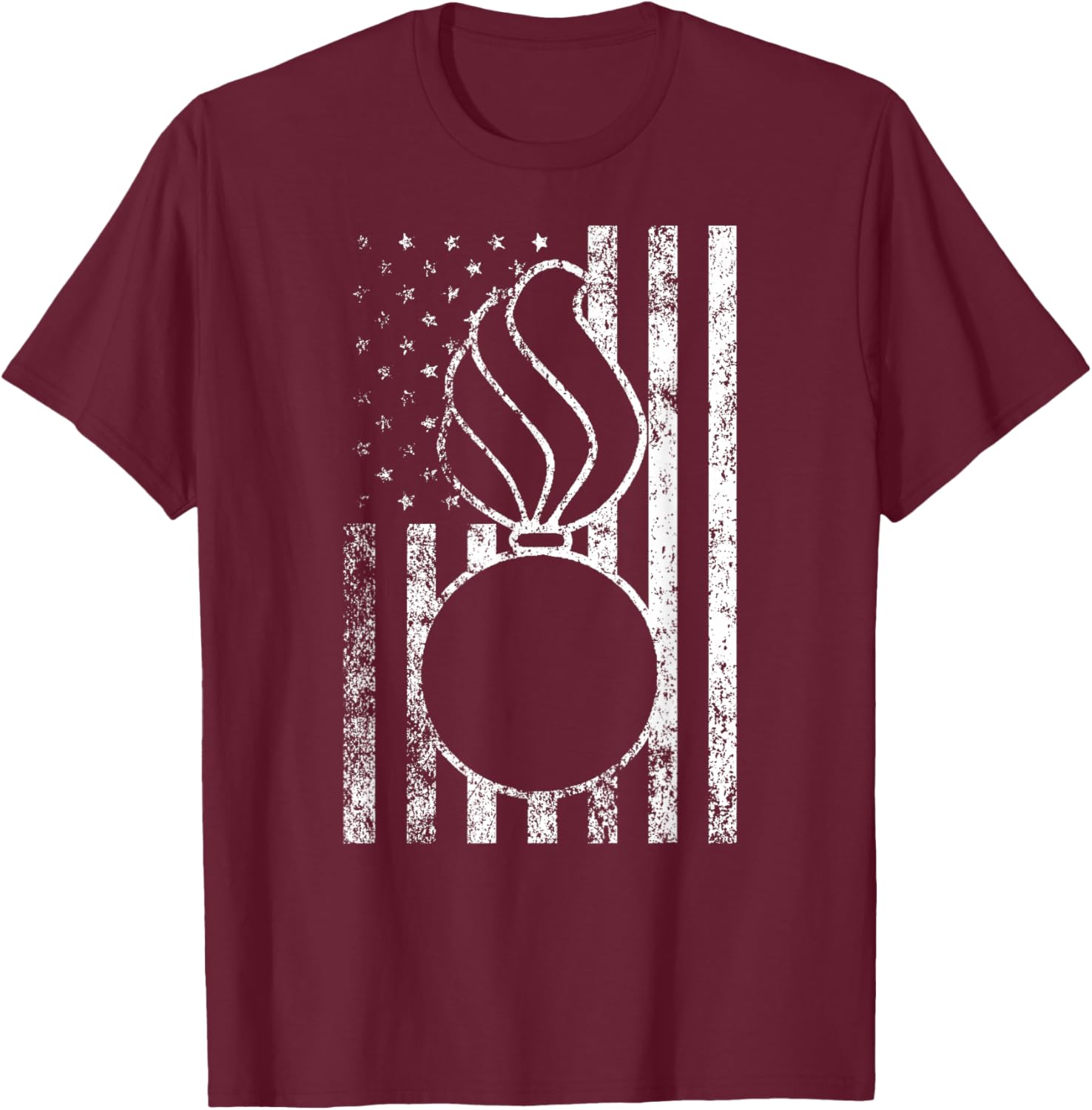 Air Force Ammo Pisspot American Flag Merica Distressed T-Shirt - T-Shirt | Maroon