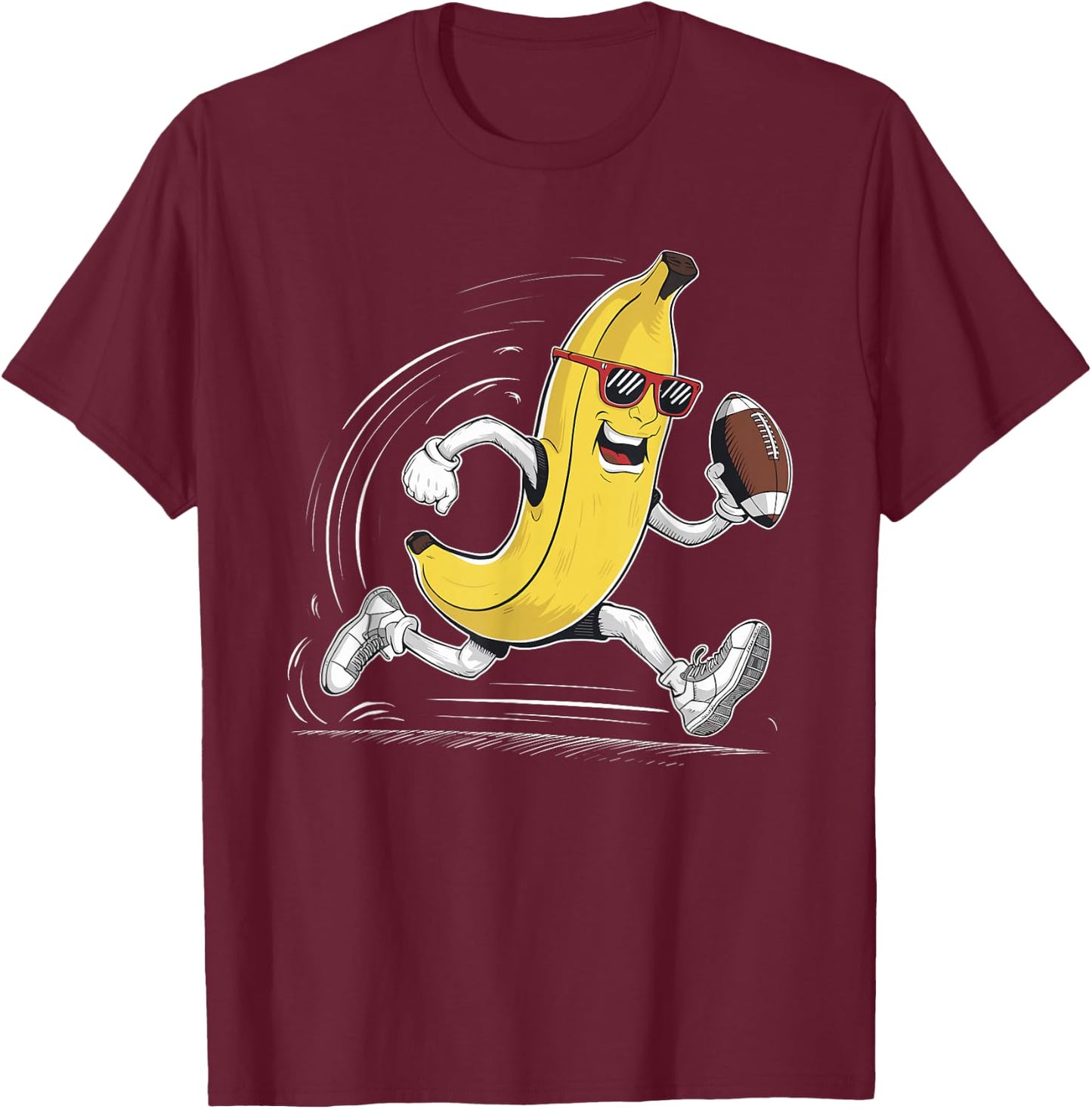 Bananas Player Fruit Sport Cute Banana American Football T-Shirt - T-Shirt | Maroon
