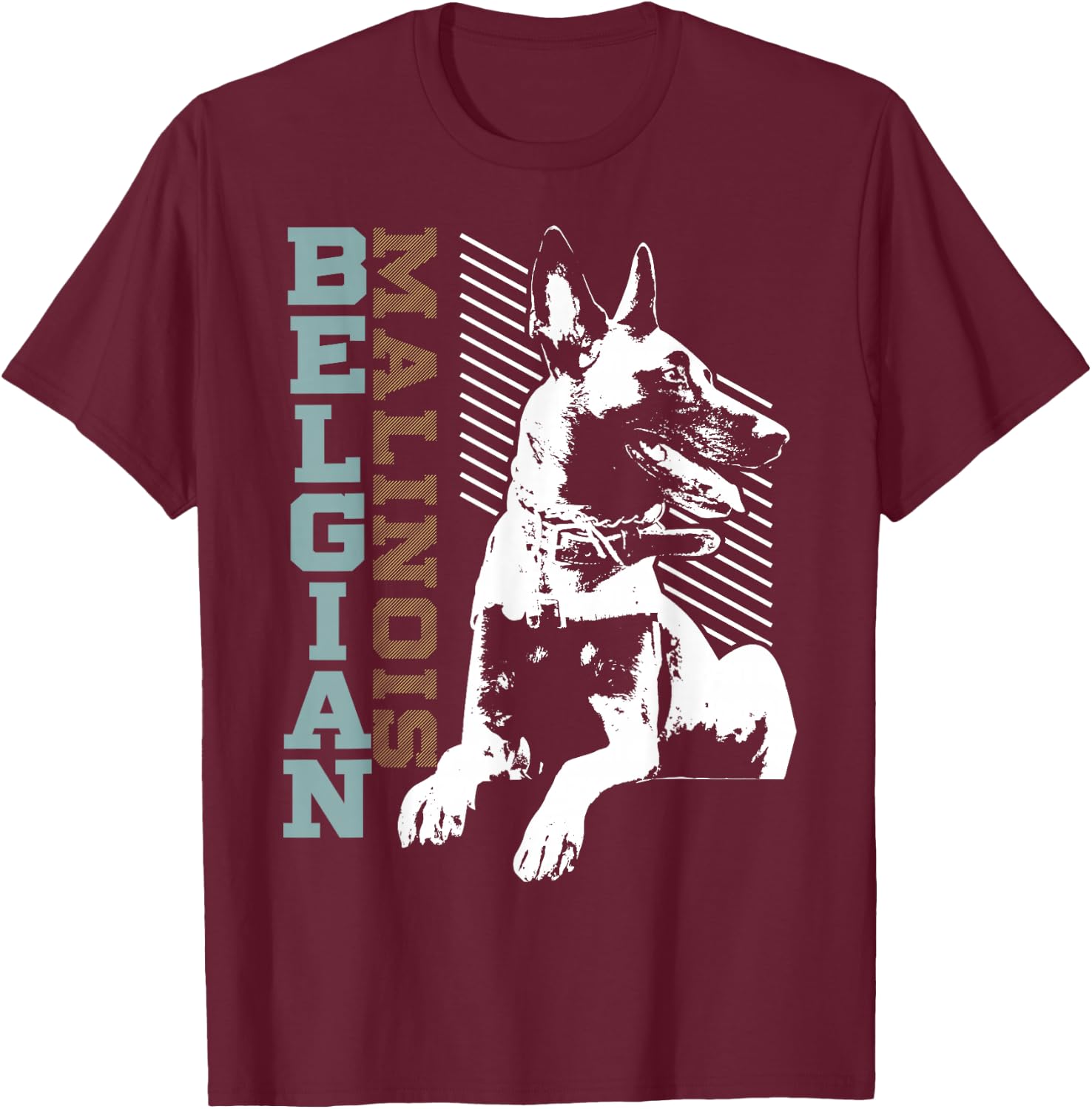 Vintage Belgian Malinois T design, Dog Lovers gift T-Shirt - T-Shirt | Maroon